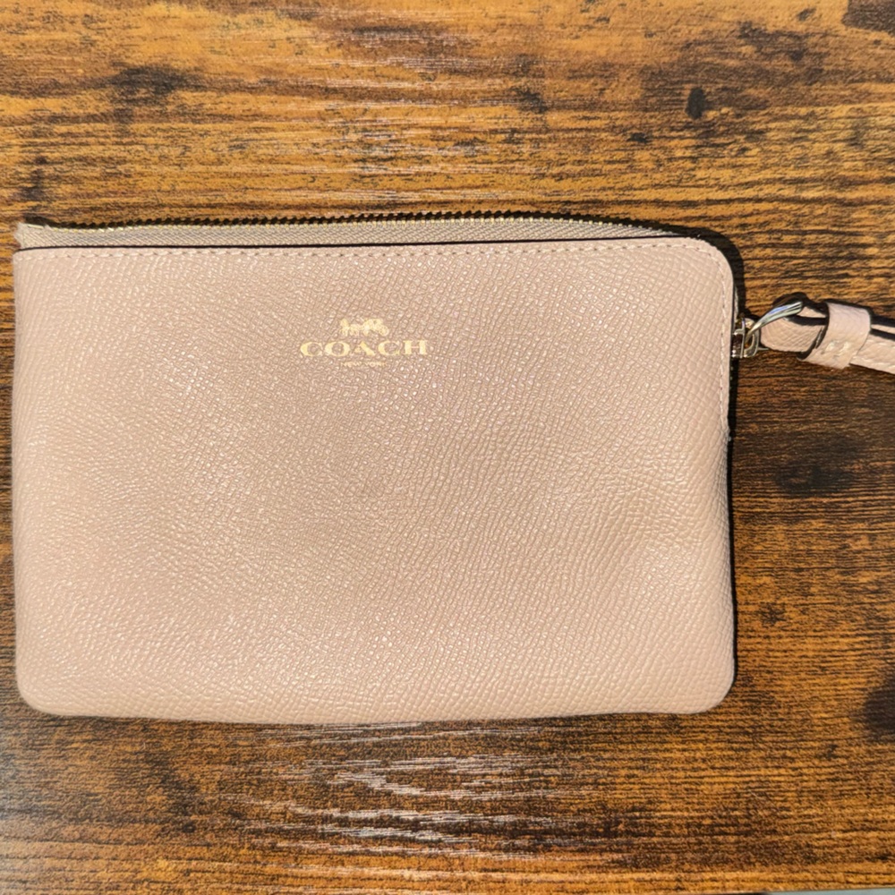 Coach Blush Leather Wristlet